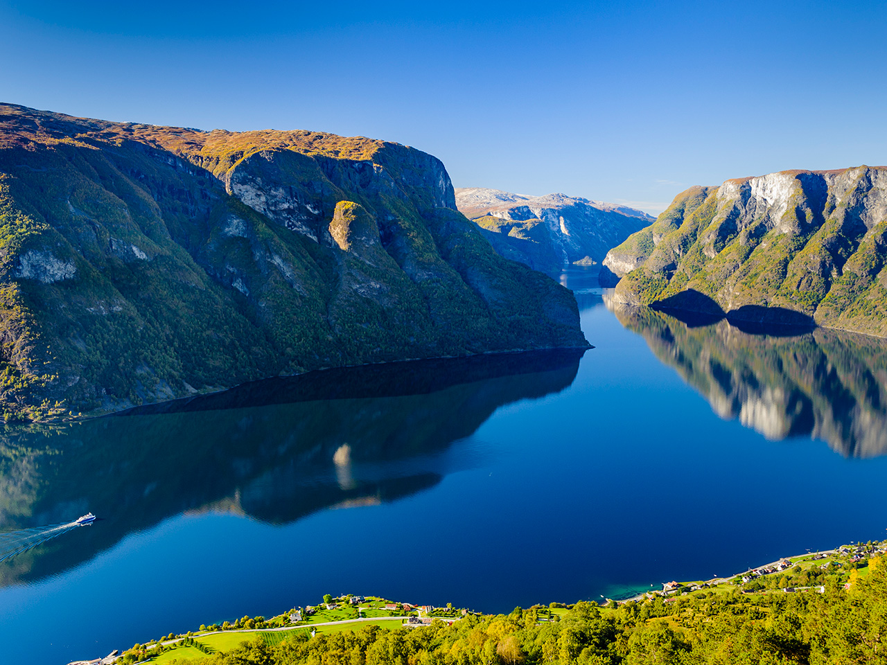 View of the Aurland Fjord