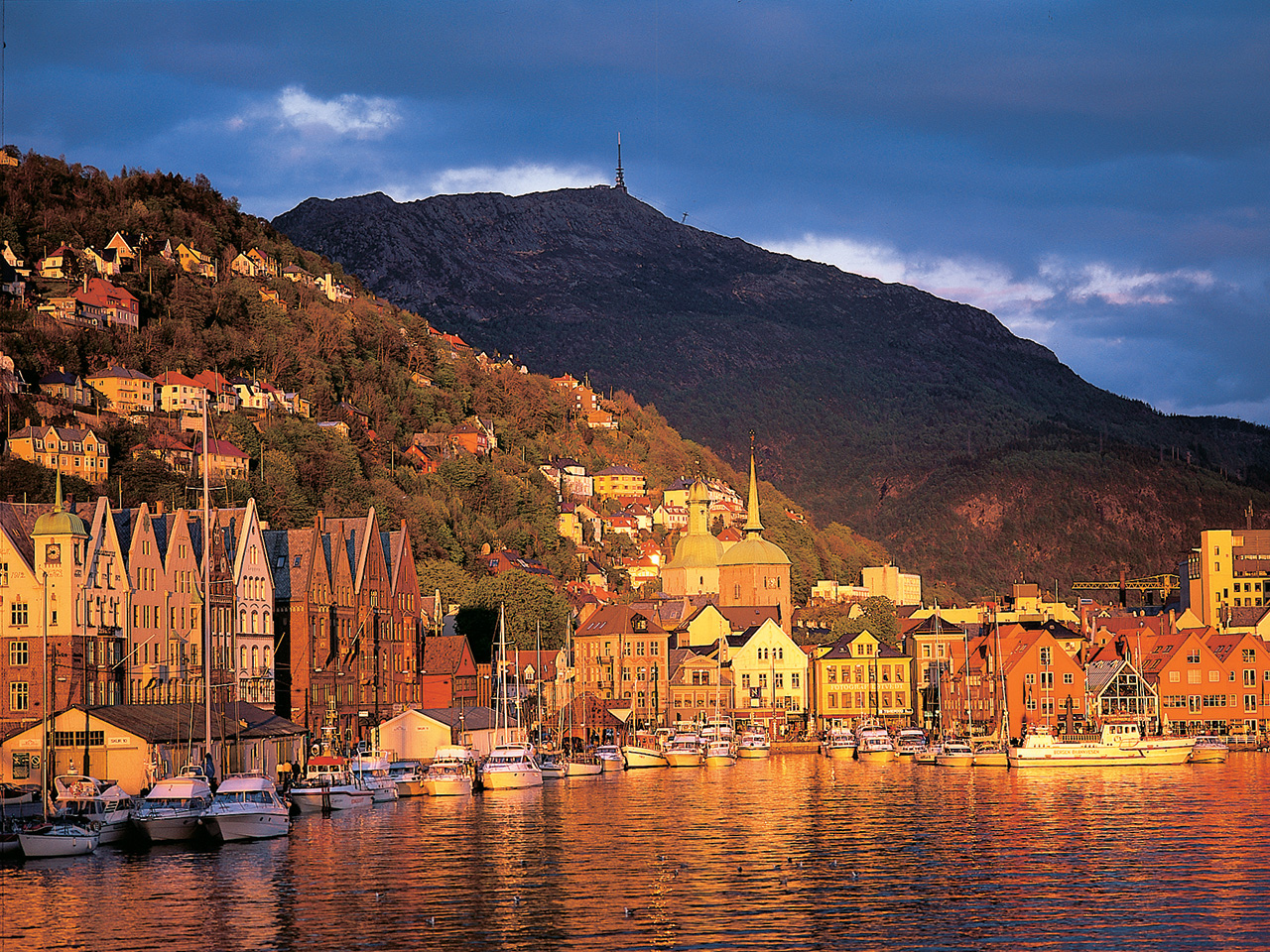 Bergen Harbour at sunset